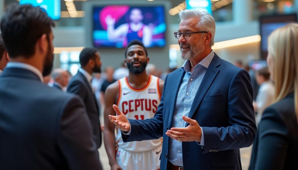 un entrepreneur de perpignan, reconnu pour son expertise en talents mondiaux de basket-ball, invité au salon des sports et de la nba à boston pour partager son savoir-faire.