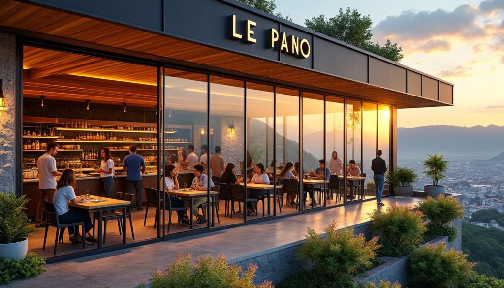 découvrez le pano, restaurant avec une vue imprenable, revigoré par de jeunes entrepreneurs passionnés offrant une expérience culinaire unique et moderne.