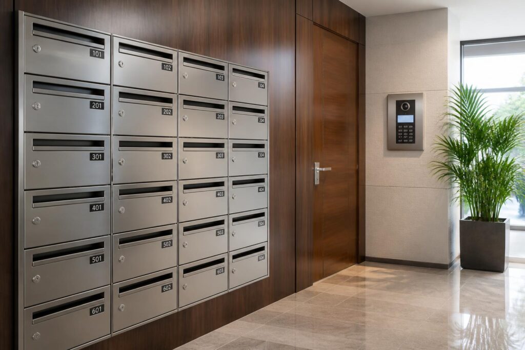 découvrez nos boîtes aux lettres collectives, la solution pratique et sécurisée pour gérer efficacement le courrier de votre immeuble.