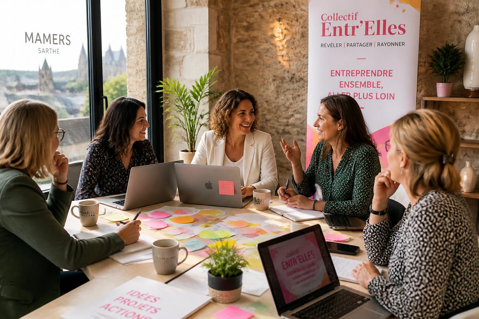 mamers : le collectif entr’elles crée un réseau dynamique et solidaire pour accompagner et soutenir les entrepreneuses locales dans leurs projets.