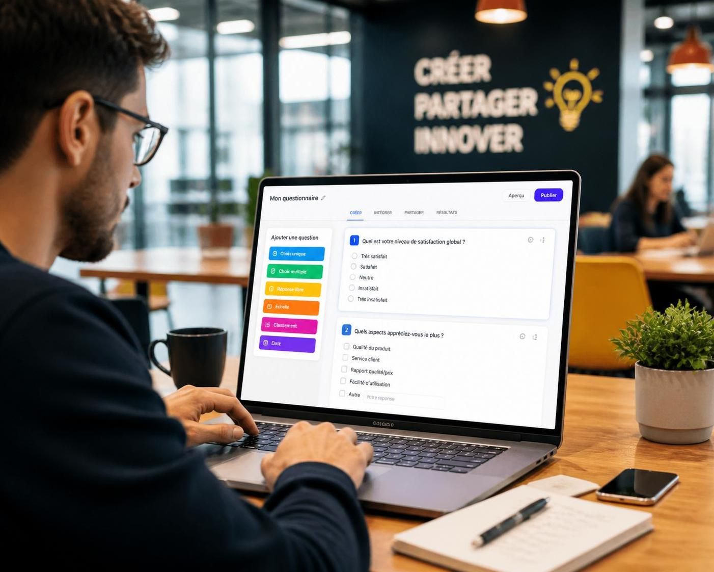créez facilement et rapidement des questionnaires en ligne pour optimiser vos enquêtes et recueillir des données précises et pertinentes.