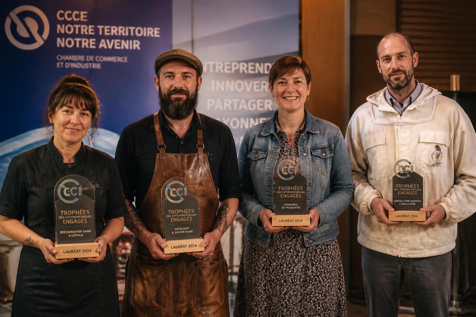 découvrez comment quatre entrepreneurs ont été récompensés pour leur dévouement exemplaire et leur impact positif dans leur secteur.