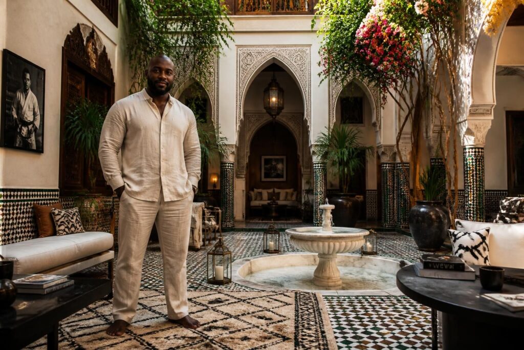 découvrez comment teddy riner a façonné un somptueux riad à son image, alliant élégance, confort et ses envies personnelles dans un lieu unique.