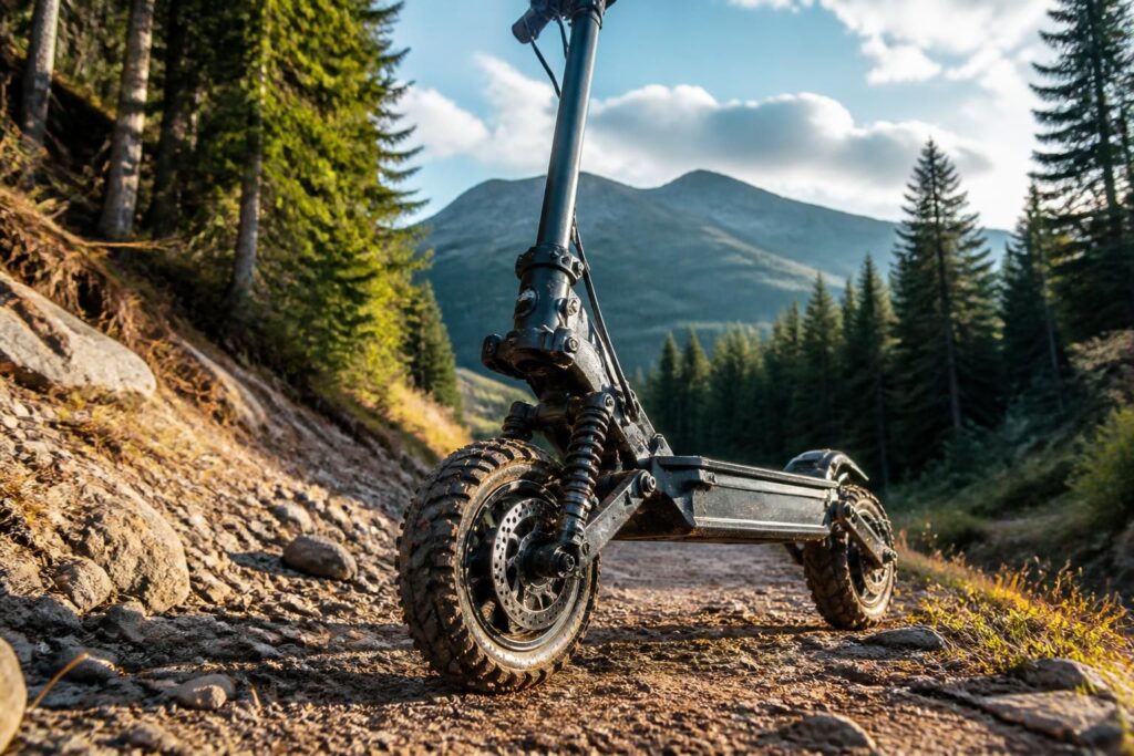 découvrez la trottinette électrique tout terrain, parfaite pour explorer les chemins hors route en toute liberté et avec style. l'option idéale pour vos aventures en pleine nature.