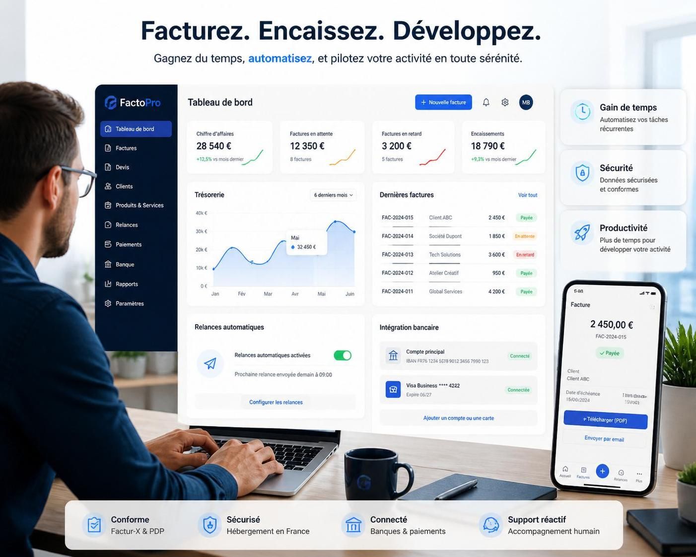 Adopté par plus de 600 000 entrepreneurs : découvrez l'outil révolutionnaire de facturation électronique qui transforme votre gestion 1 rejoignez plus de 600 000 entrepreneurs et simplifiez votre gestion avec notre outil révolutionnaire de facturation électronique, rapide, sécurisé et facile à utiliser.