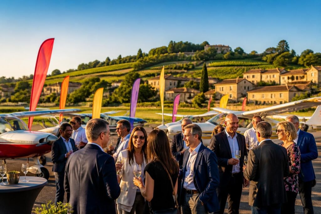 découvrez en images la célébration des 50 ans de la cci du beaujolais à l'aérodrome de frontenas, un hommage vibrant à ses entrepreneurs et à leur dynamisme.