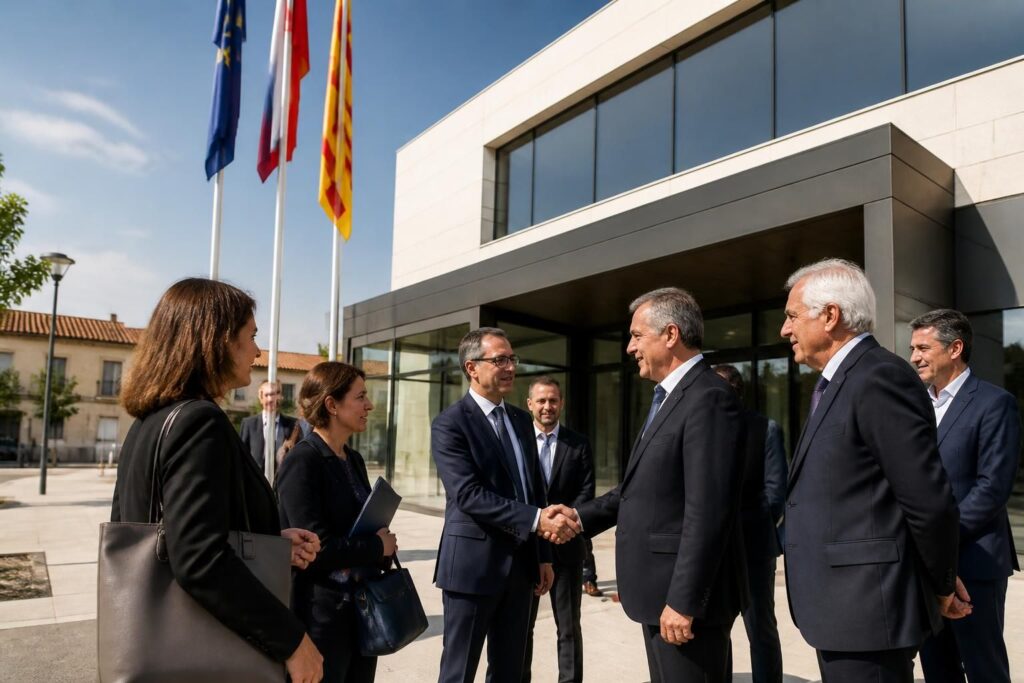 cérémonie d'inauguration officielle de la maison des entrepreneurs à bollène, un nouvel espace dédié au soutien et au développement des entreprises, porté par l’intercommunalité.