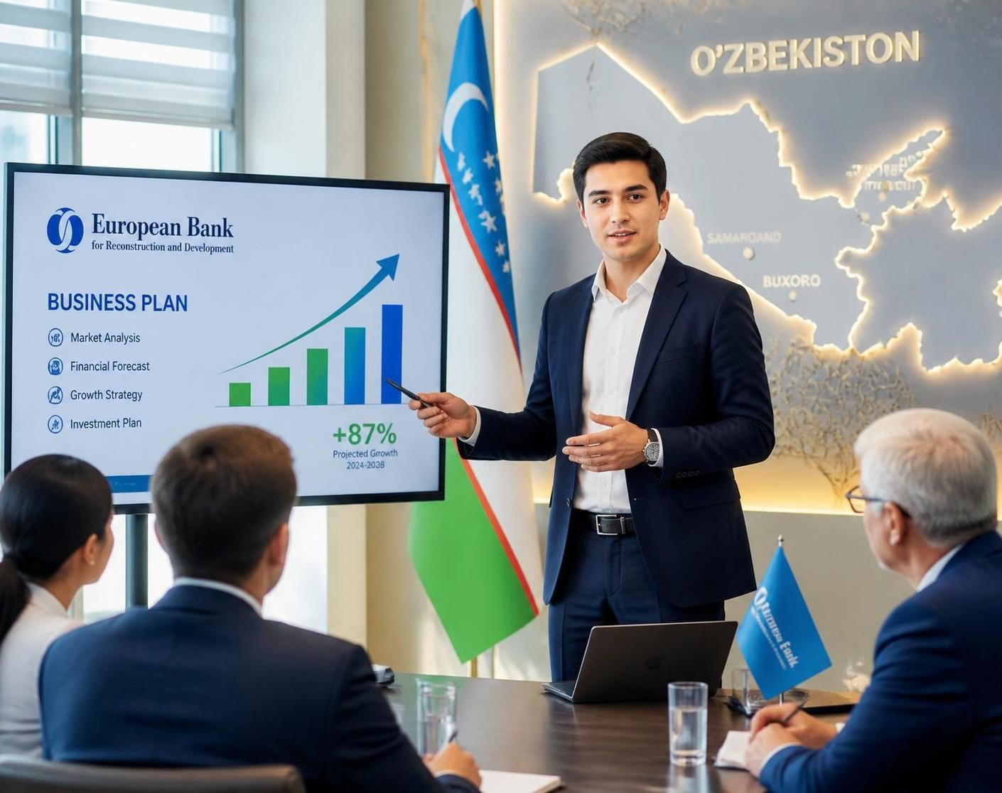 la berd soutient activement les jeunes entrepreneurs ouzbeks en facilitant l'accès aux financements nécessaires pour stimuler la croissance des pme et dynamiser l'économie locale.