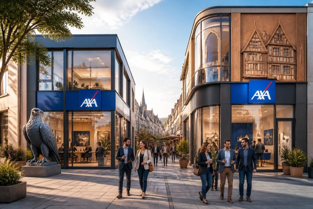 les agences axa de l’aigle et vimoutiers s'associent pour mieux vous servir rue gambetta, offrant conseils et solutions d'assurance personnalisés.