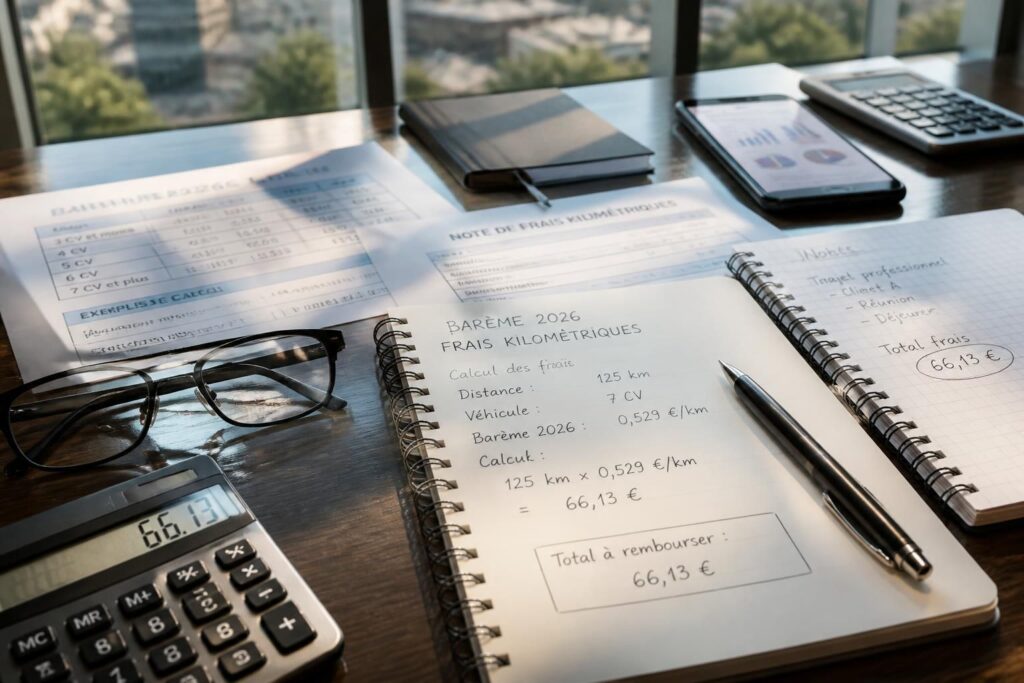 découvrez le barème kilométrique 2026 et apprenez à calculer vos notes de frais de déplacement facilement et correctement.