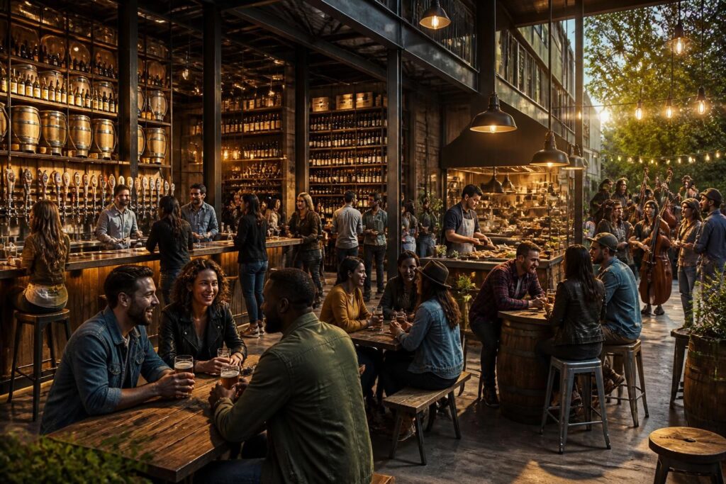 découvrez un lieu unique créé par trois entrepreneurs locaux, alliant bar à bières, cave, événements variés et street-food pour une expérience conviviale et gourmande.